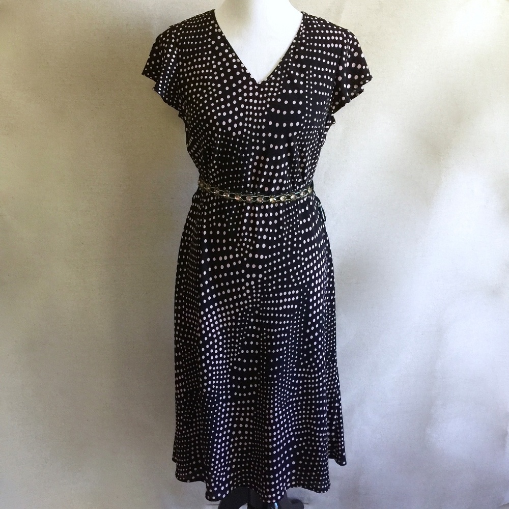 Vintage style 1940's midi polka dots dress 10 P